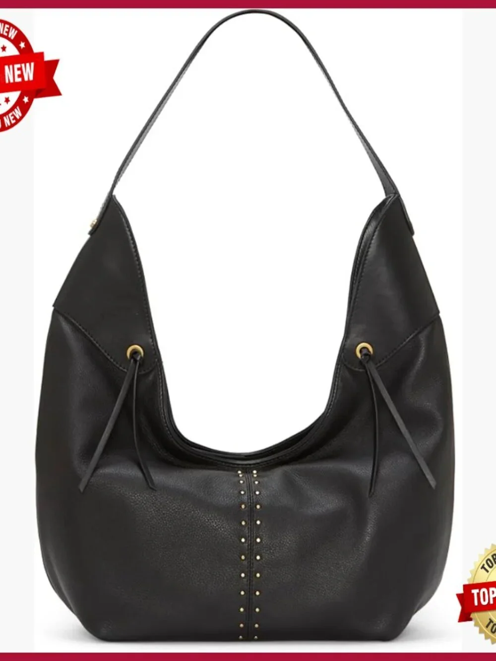 Hobo Bag Soft Pebbled Leather Zip Top Shoulder Strap Handbag